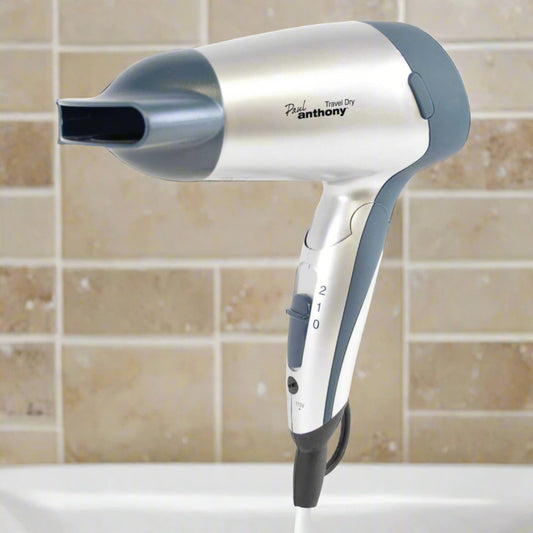 1200W PAUL ANTHONY TRAVEL HAIRDRYER SILVER