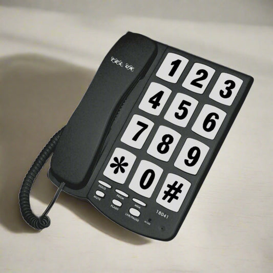 NEW YORKER BIG BUTTON CORDED TELEPHONE BLACK