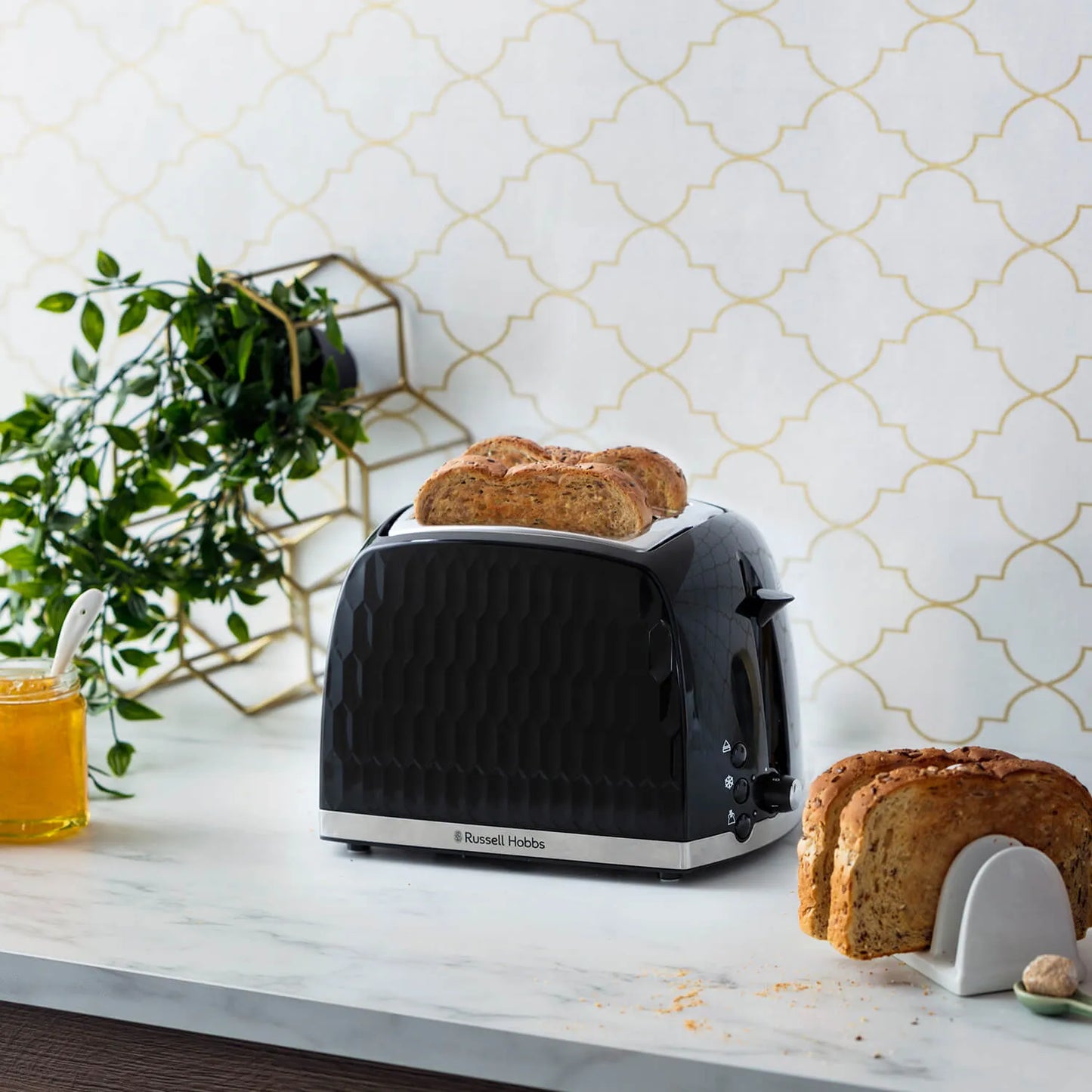 HONEYCOMB 2 SLICE TOASTER BLACK