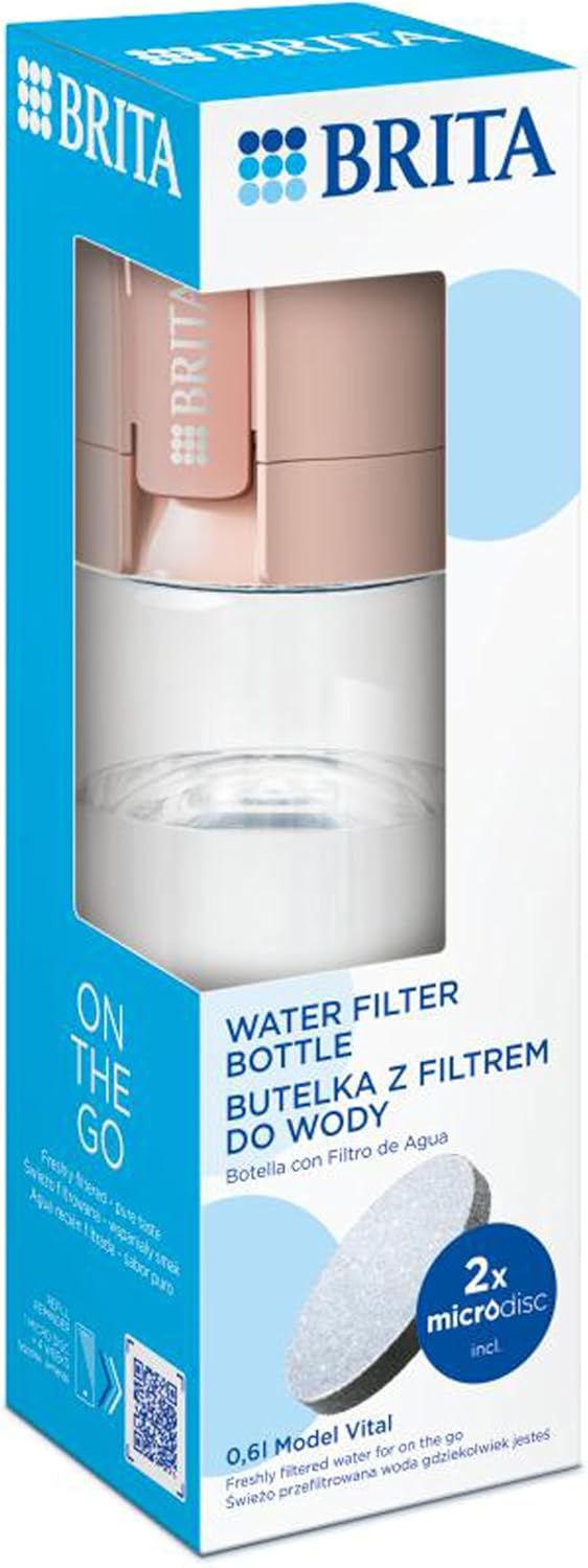 Pastel Apricot Water Filter Bottle