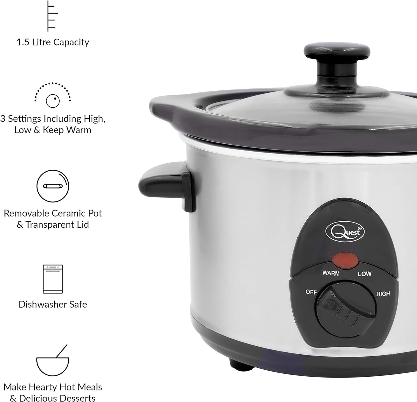 1.5L SLOW COOKER SILVER