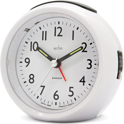 GRACE NON-TICKING ALARM CLOCK WHITE