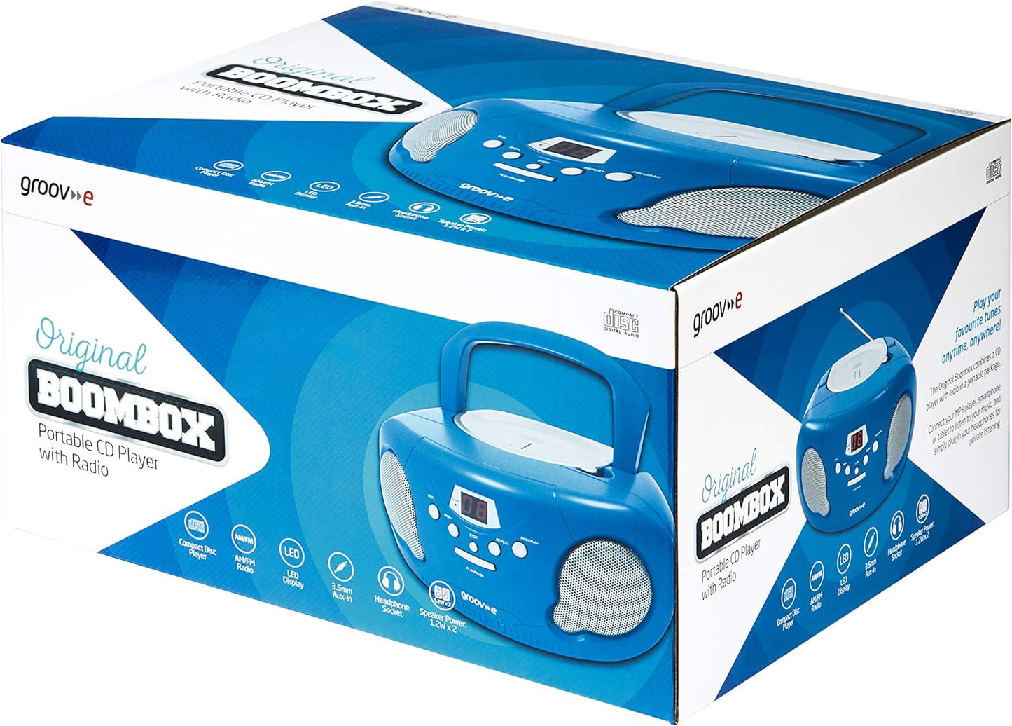 PORTABLE CD RADIO BOOMBOX BLUE