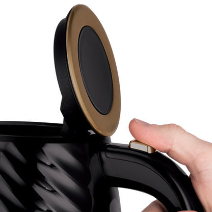 1.7L GROOVE KETTLE BLACK WITH BRUSHED GOLD