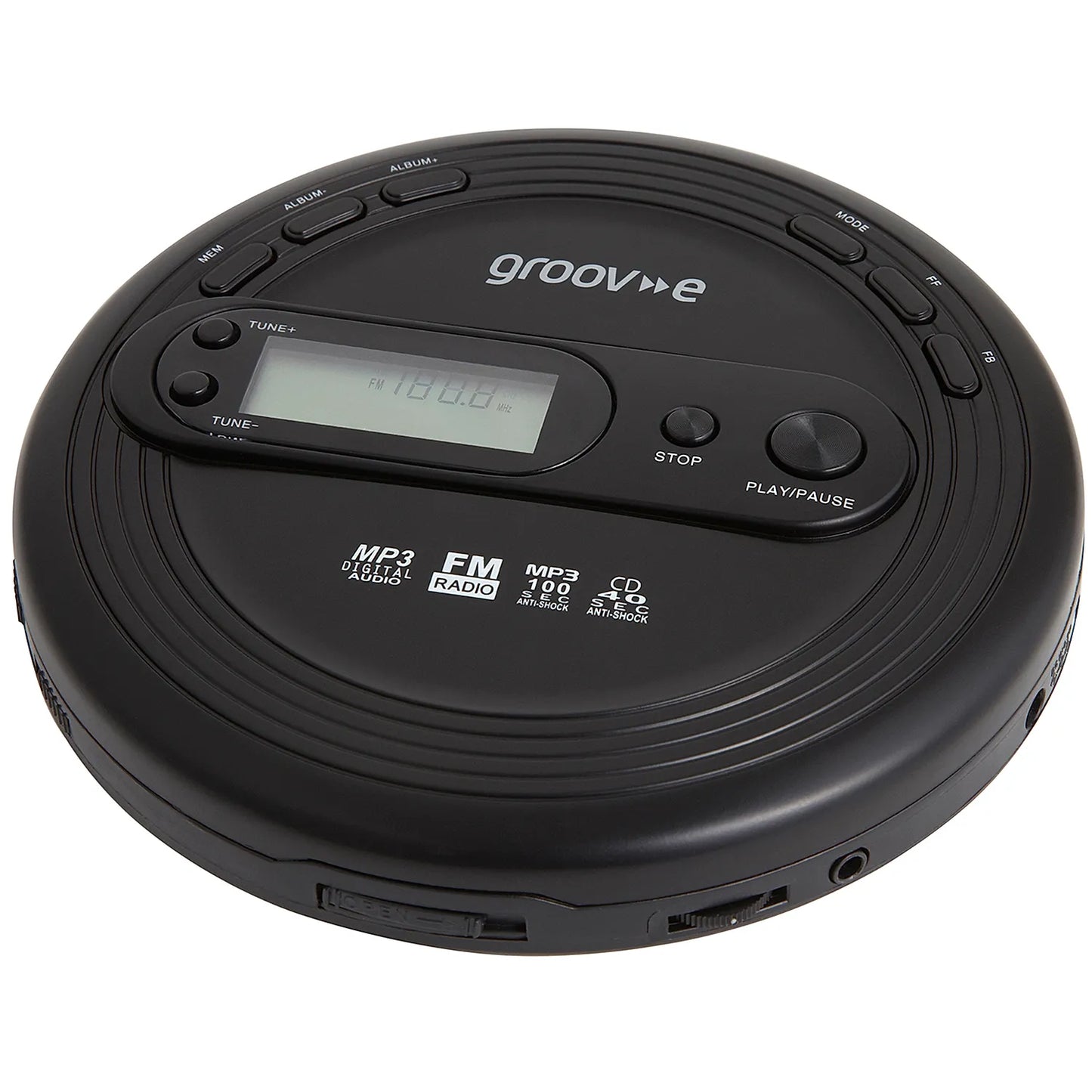 Personal CD Player MP3 Playback & Radio Black