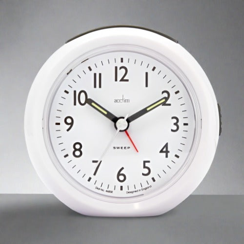 GRACE NON-TICKING ALARM CLOCK WHITE