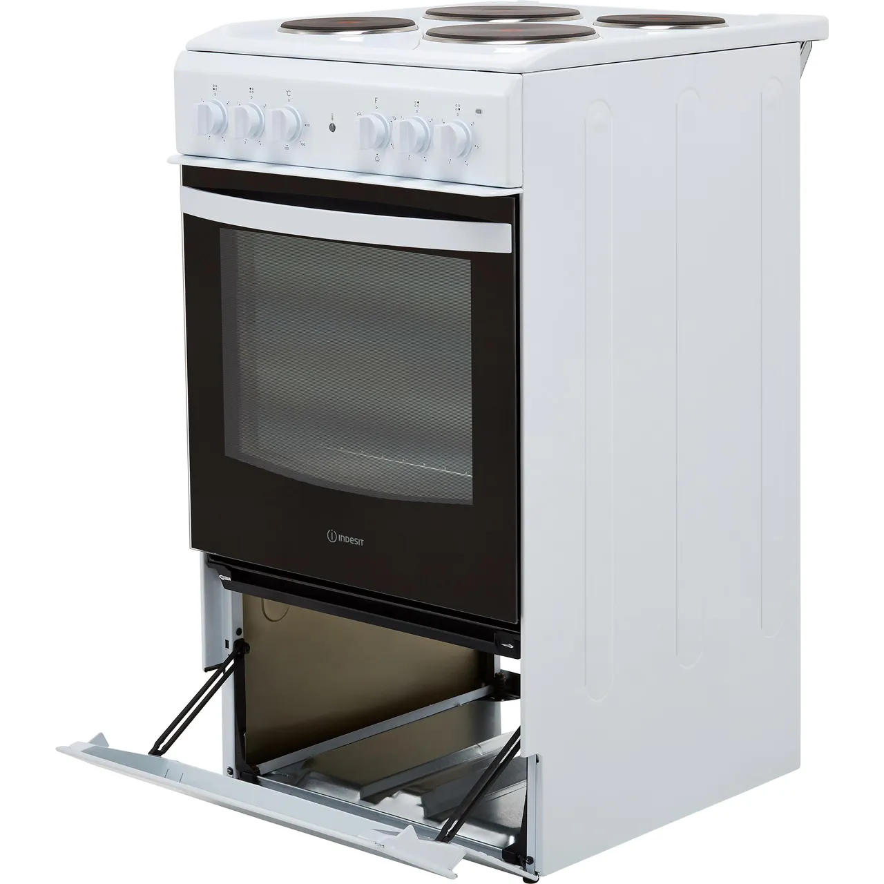 Indesit Electric Solid Plate Single Oven Cooker 50cm