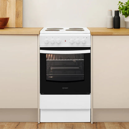 Indesit Electric Solid Plate Single Oven Cooker 50cm