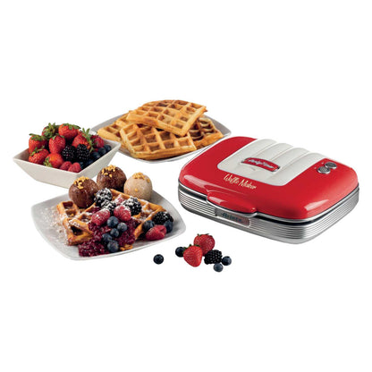 RETRO WAFFLE MAKER RED