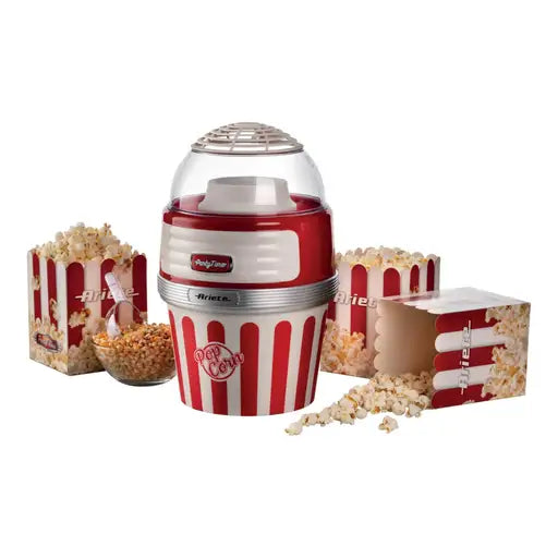 Retro Popcorn Maker with Serving Bowl Red