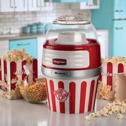 Retro Popcorn Maker with Serving Bowl Red