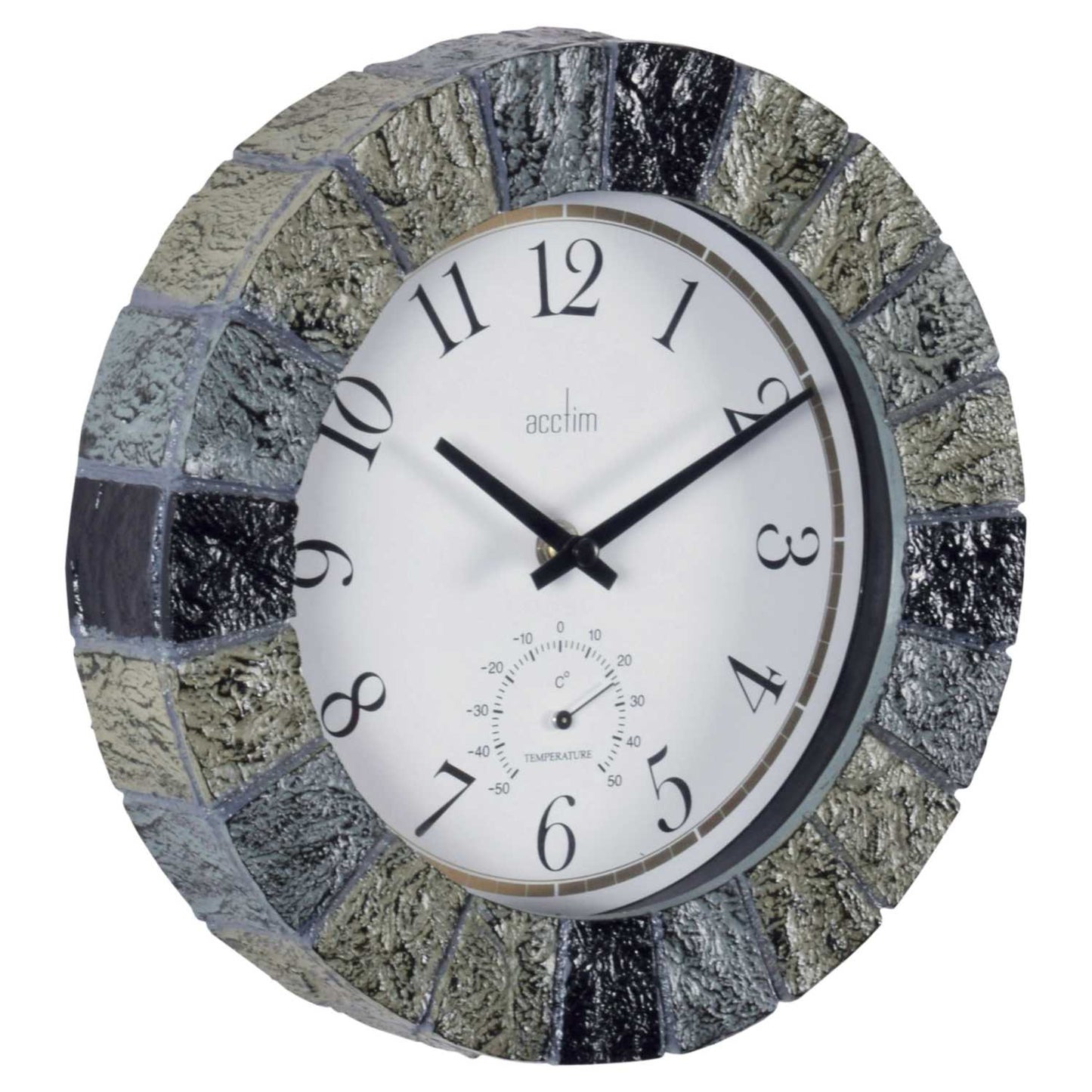 BOWFELL SLATE EFFECT IN/OUT ANALOGUE WALL CLOCK