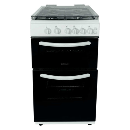 GALAXY 50CM TWIN CAVITY GAS LIDDED COOKER WHITE