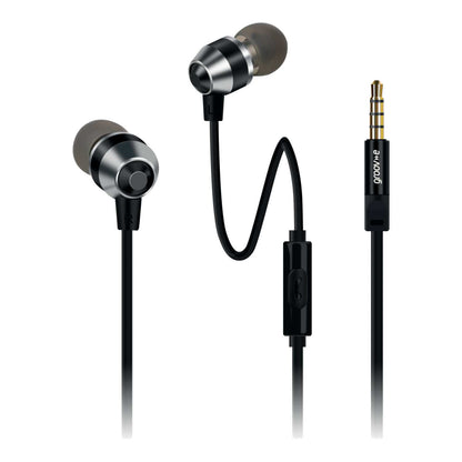 SMART BUDS METAL EARPHONES WITH REMOTE MIC BLACK