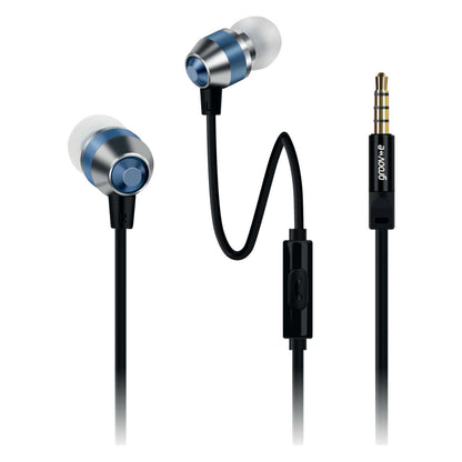 SMART BUDS METAL EARPHONES WITH REMOTE MIC BLUE