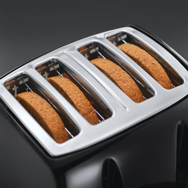 4 SLICE TEXTURES TOASTER BLACK