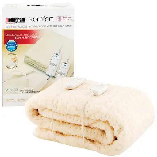 Komfort Fitted Dual Control Heated Mattress Cover