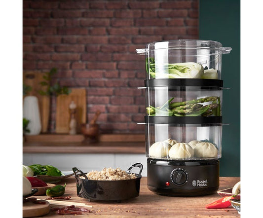 3 TIER STEAMER MATTE BLACK