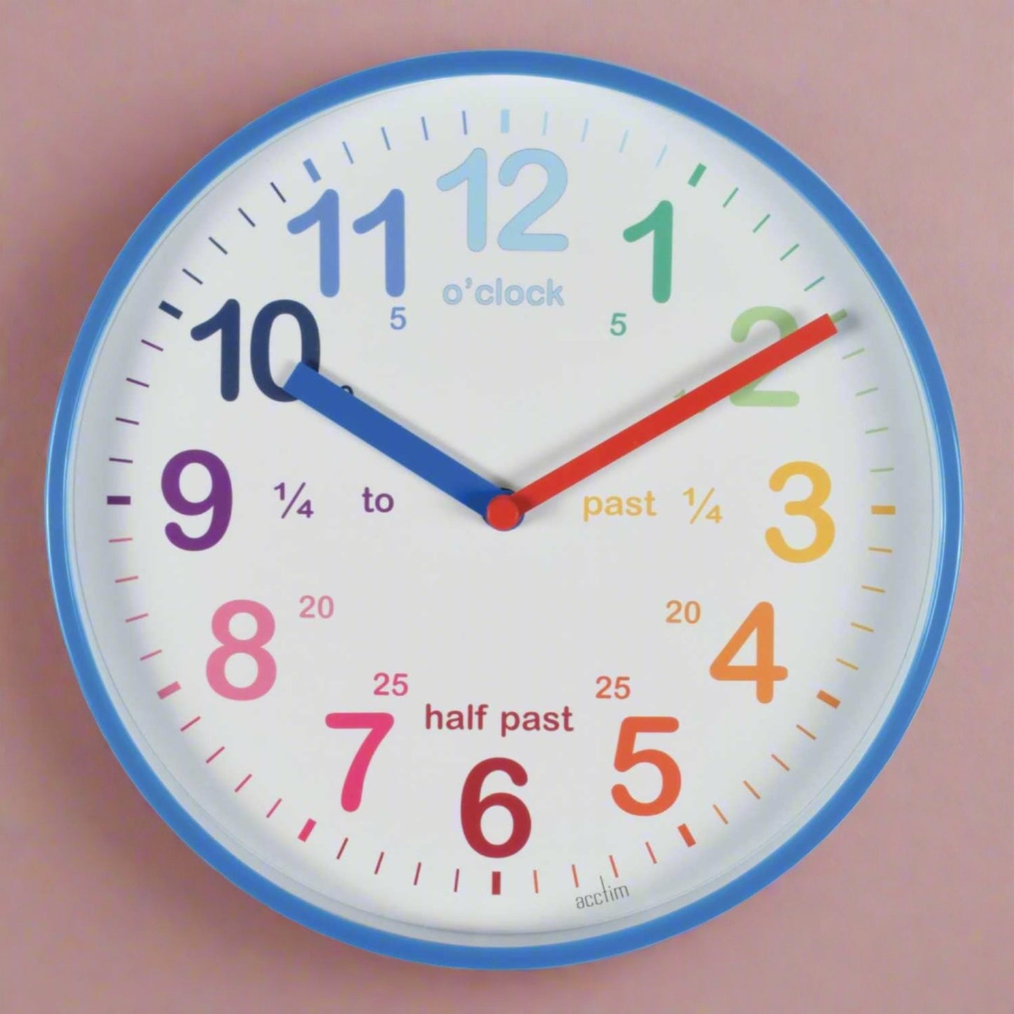 WICKFORD TIME TEACH WALL CLOCK BLUE