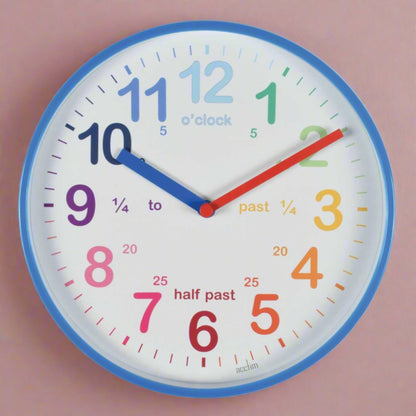WICKFORD TIME TEACH WALL CLOCK BLUE