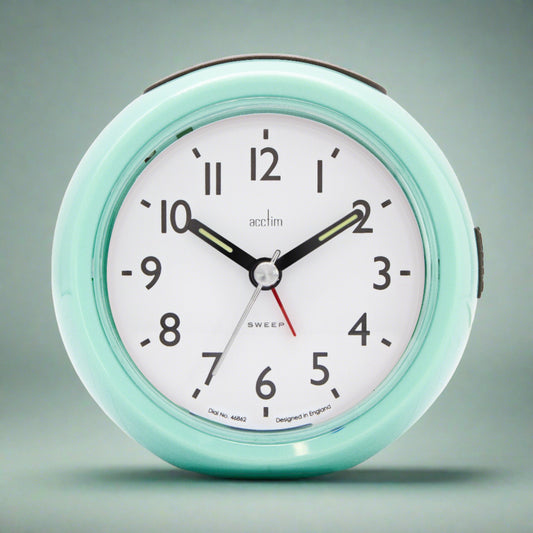 GRACE NON-TICKING ALARM CLOCK MINT HUMBUG