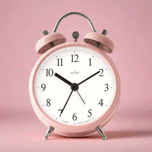 HAVEN FAUX BELL ALARM CLOCK PINK GRAPEFRUIT