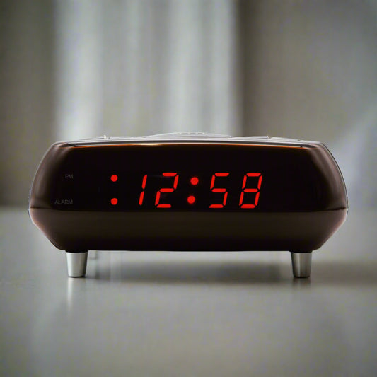 MIRAMAR RED LED ALARM CLOCK BLACK
