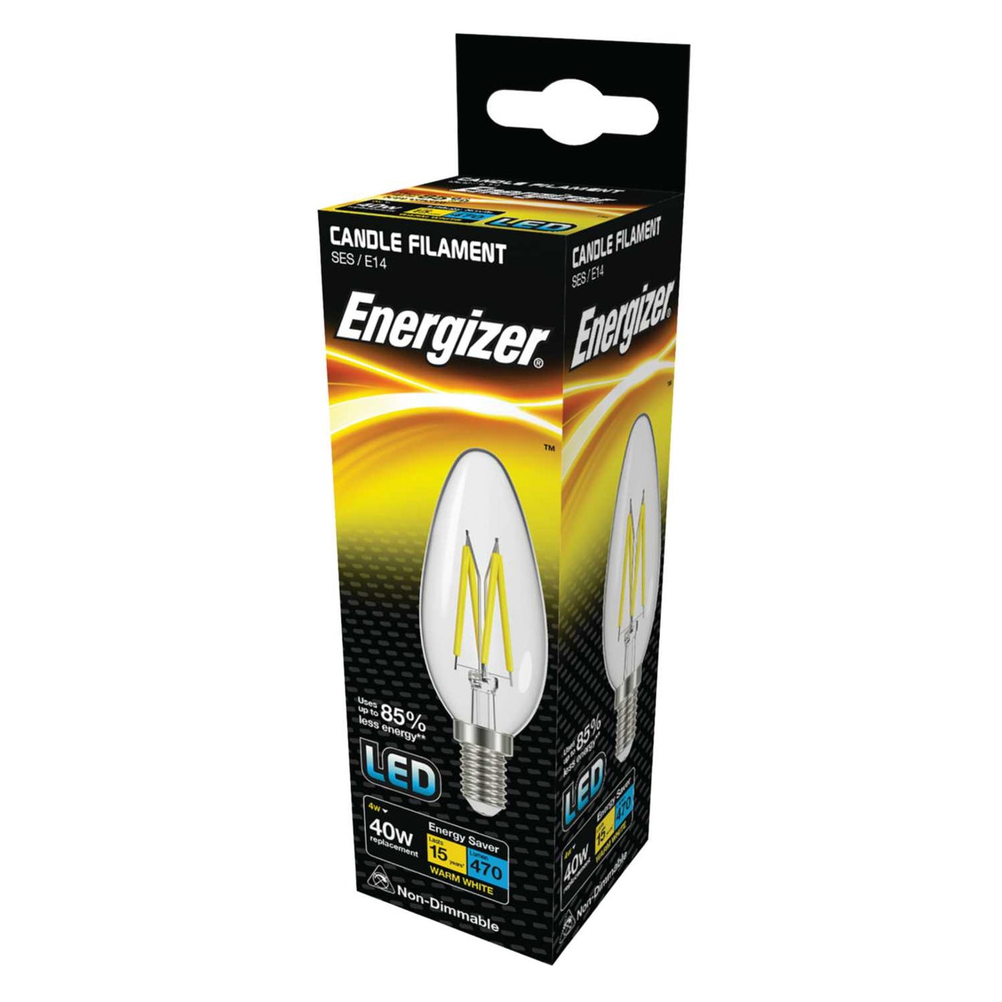 FILAMENT LED CANDLE 4W 470LM E14 WARM WHITE BOXED