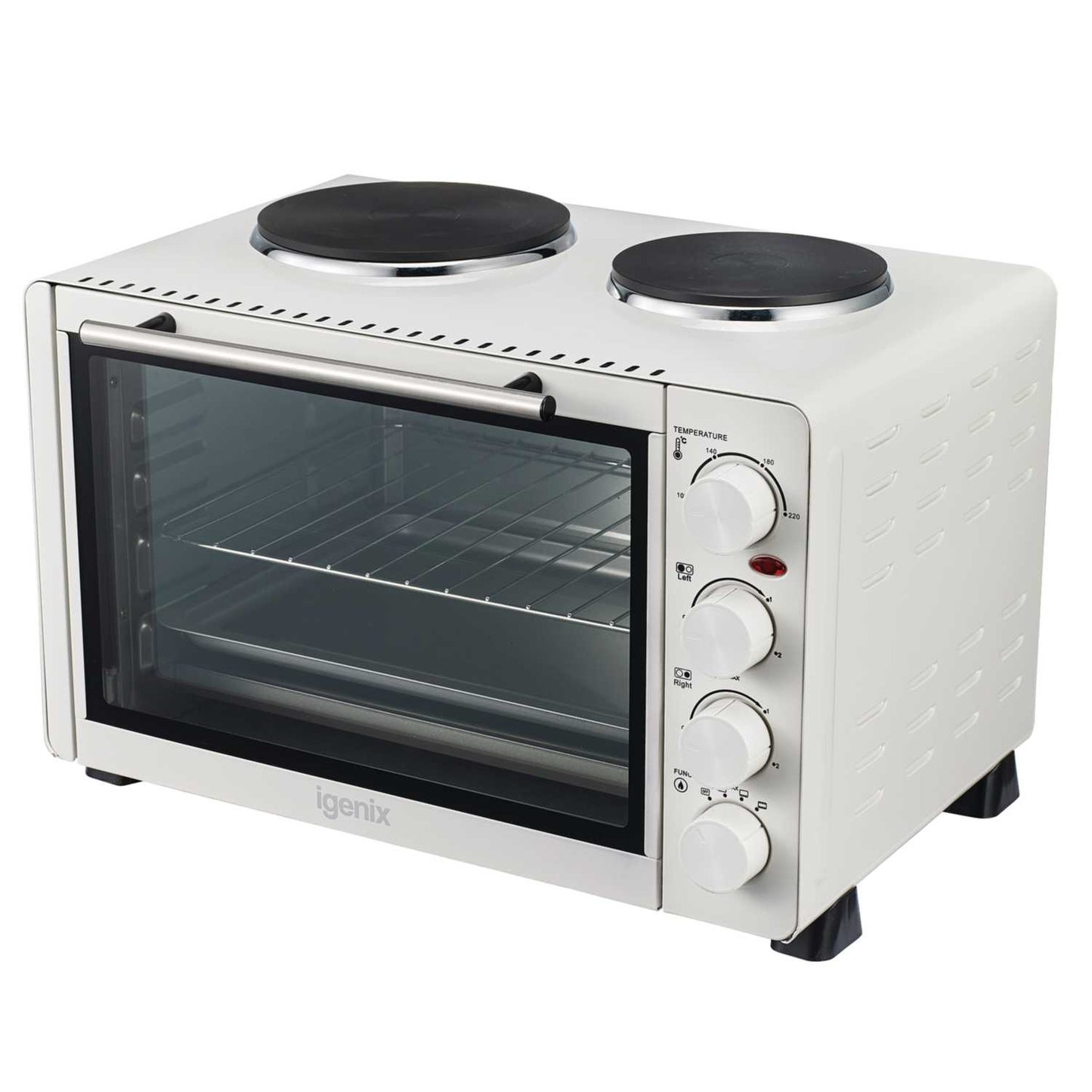 30 LITRE MINI OVEN WITH DOUBLE HOTPLATES WHITE