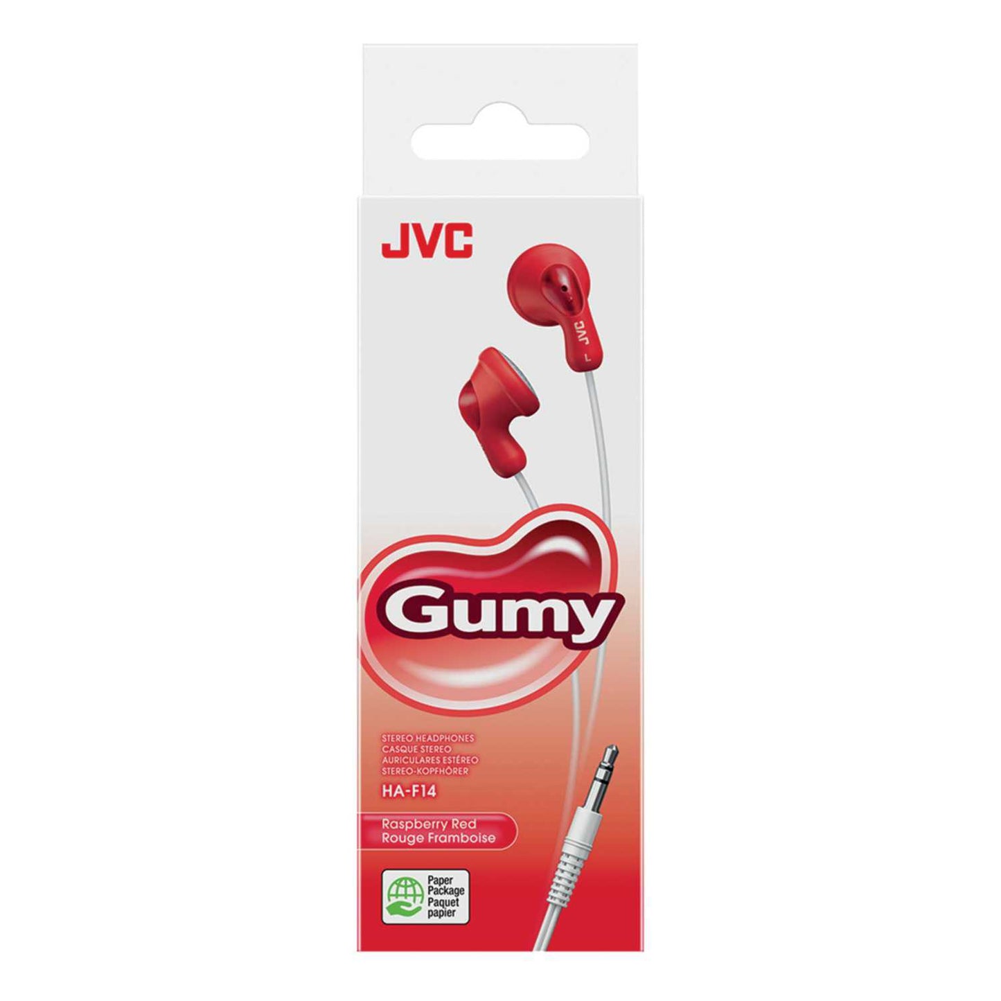 GUMY STEREO HEADPHONES RASPBERRY RED