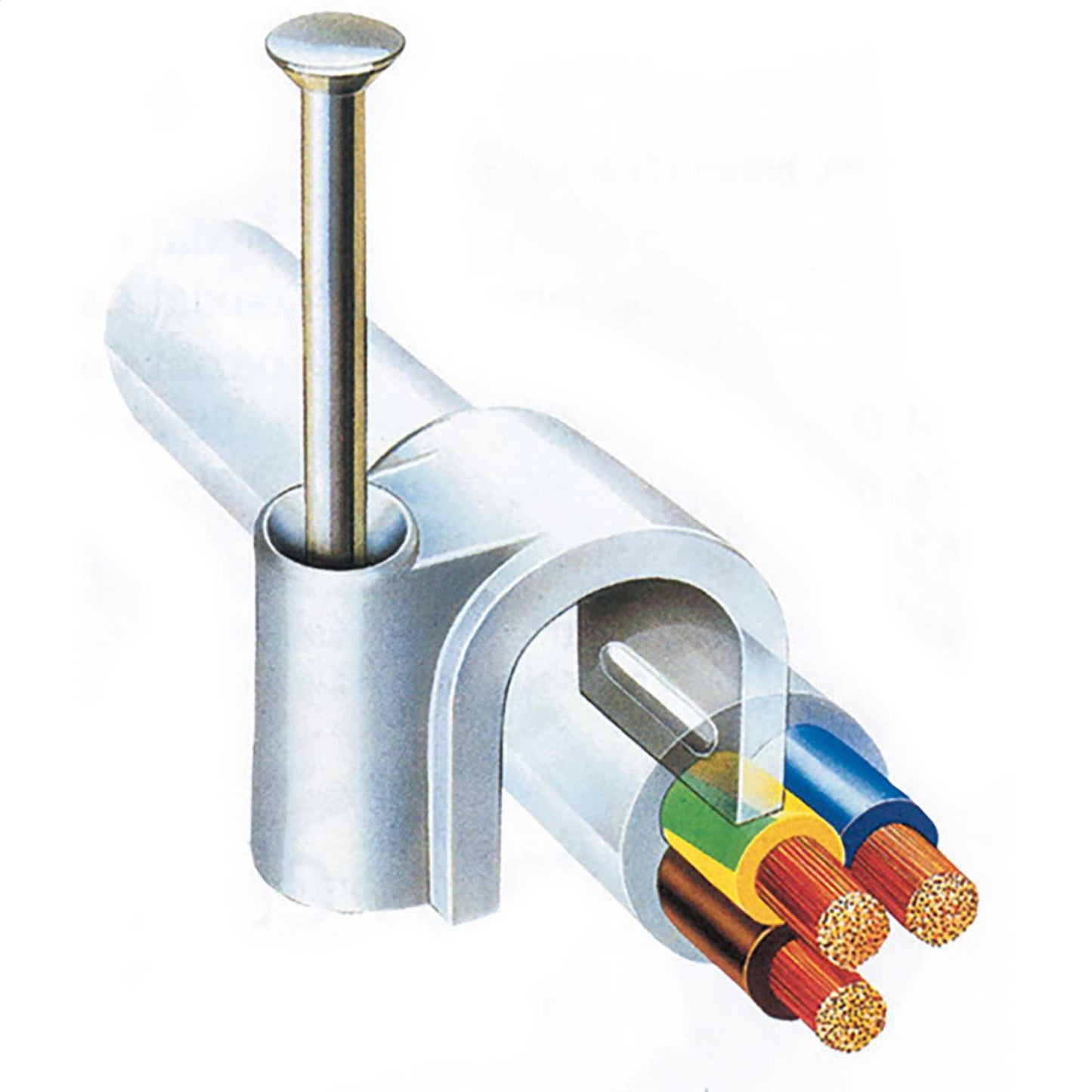 4MM ROUND CABLE CLIP WHITE PACK OF 20
